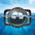Disparar XTGP559 Dome Puerto de cúpula Buceo submarino Lente de la cámara Transparente Funda de alojamiento para gopro hero9 negro