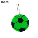 15 Uds. Llavero reflectante de PVC estilo fútbol mochila escolar para estudiantes colgante reflectante nocturno entrega de Color aleatorio, Football Style Keychain