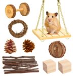 Hámster juguete mascota conejo conejillo de indias loro jugar moler juguetes de madera, 9 PCS / Set - Imagen 2