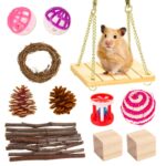 Hámster juguete mascota conejo conejillo de indias loro jugar moler juguetes de madera, 11 PCS / Set - Imagen 2
