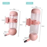 Bebedero para mascotas Tipo colgante Taza de agua para mascotas, 500ml (Pink) - Imagen 3