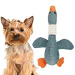 2 uds. De animales largos, ganso salvaje, juguete para perros resistente a mordeduras vocales, suministros para perros molares de felpa, Gray, Blue, Brown
