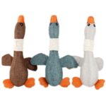 2 uds. De animales largos, ganso salvaje, juguete para perros resistente a mordeduras vocales, suministros para perros molares de felpa, Gray, Blue, Brown - Imagen 2