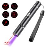 USB recargable láser patrón divertido gato linterna con maderas lámpara de detección de luz púrpura, Funny Cat Flashlight