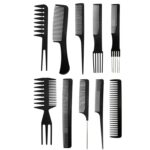10 unids/set peine plano de plástico para peluquería