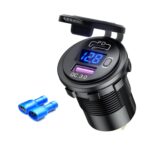 Cargador USB para coche modificado de 12 V con enchufe de visualización de voltaje PD QC3.0