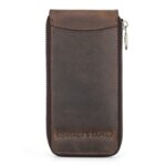 Contacts Family CF1121 Retro Crazy Horse Leather Watch Caja de almacenamiento Single Watch Seat Portable Watch Zipper Bag, CF1121