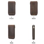 Contacts Family CF1121 Retro Crazy Horse Leather Watch Caja de almacenamiento Single Watch Seat Portable Watch Zipper Bag, CF1121 - Imagen 2