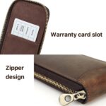 Contacts Family CF1121 Retro Crazy Horse Leather Watch Caja de almacenamiento Single Watch Seat Portable Watch Zipper Bag, CF1121 - Imagen 4