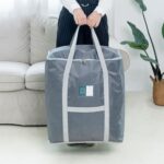 Weekeight, 2 uds., bolsa de almacenamiento para edredón, bolsa organizadora de equipaje móvil para el hogar, Light Gray Small