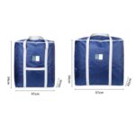 Weekeight, 2 uds., bolsa de almacenamiento para edredón, bolsa organizadora de equipaje móvil para el hogar, Navy Small - Imagen 3