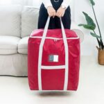 Weekeight, 2 uds., bolsa de almacenamiento para edredón, bolsa organizadora de equipaje móvil para el hogar, Wine Red Small