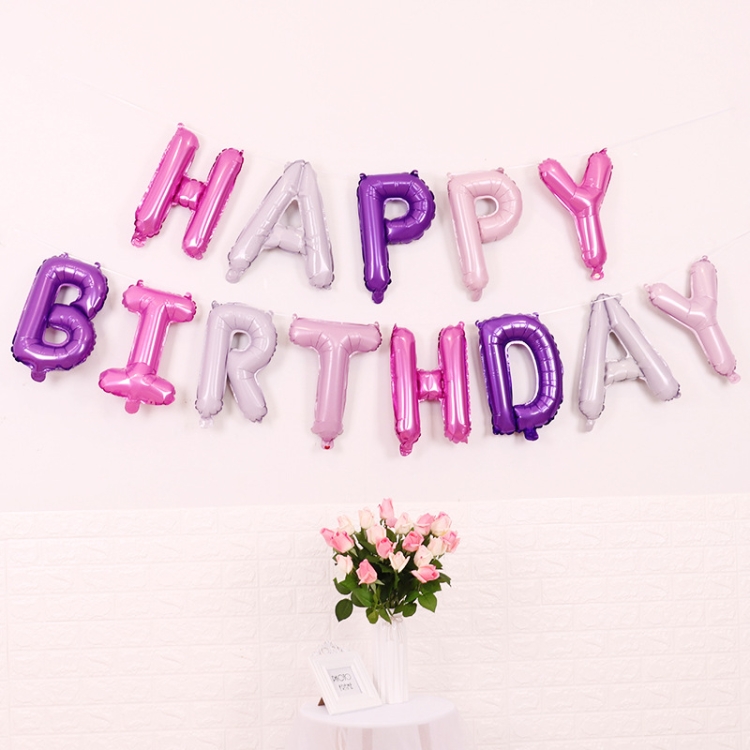 TBD0572270401A.jpg 2 piezas de 16 pulgadas con letras de feliz cumpleaños, globo de película de aluminio, decoración de fiesta de cumpleaños. - Imagen 1