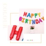 2 piezas de 16 pulgadas con letras de feliz cumpleaños, globo de película de aluminio, decoración de fiesta de cumpleaños. - Imagen 4