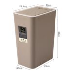 Bote de basura de plástico de clasificación cubierto para sala de estar, tipo prensa rectangular para el hogar, 12 litros, con borde de cubierta - Imagen 3