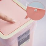 Bote de basura de plástico de clasificación cubierto para sala de estar, tipo prensa rectangular para el hogar, 12 litros, con borde de cubierta - Imagen 5