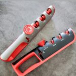 Afilador de cuchillos manual ajustable 4 en 1 Afilador de cuchillos multifuncional, 4 in 1 (Gray Red) - Imagen 2