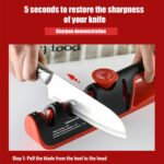 Afilador de cuchillos manual ajustable 4 en 1 Afilador de cuchillos multifuncional, 4 in 1 (Gray Red) - Imagen 7