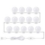 Espejo de temperatura de 3 colores Lámpara frontal USB Baño simple Maquillaje Bombillas, 14 LEDs - Imagen 2