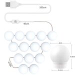 Espejo de temperatura de 3 colores Lámpara frontal USB Baño simple Maquillaje Bombillas, 14 LEDs - Imagen 3