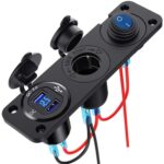 Encendedor de cigarrillos de carga USB a prueba de agua de 12-24V para coche, interruptor de Panel combinado 3 en 1, 12-24V