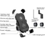 Soporte de teléfono móvil fijo de cuatro garras para montar al aire libre en motocicleta Kewig QC3.0 soporte impermeable de carga rápida, M11-B - Imagen 3