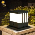Lámpara solar al aire libre impermeable de la cabeza de la columna lámpara del paisaje del patio