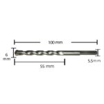 Taladro eléctrico manual de 10 Uds., taladro de choque, mezcla de pared, broca de construcción de pared de cemento de suelo, 6x100mm Triangle Handle - Imagen 2