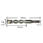 Taladro eléctrico manual de 10 Uds., taladro de choque, mezcla de pared, broca de construcción de pared de cemento de suelo, 16x150mm Triangle Handle - Imagen 2