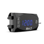 Reloj de voltaje y temperatura, medidor electrónico LED 3 en 1, pantalla Digital de pantalla grande, voltímetro resistente al agua y al polvo, 3 In 1 LED Blue Light