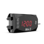 Reloj de voltaje y temperatura, medidor electrónico LED 3 en 1, pantalla Digital de pantalla grande, voltímetro resistente al agua y al polvo, 3 In 1 LED Red Light