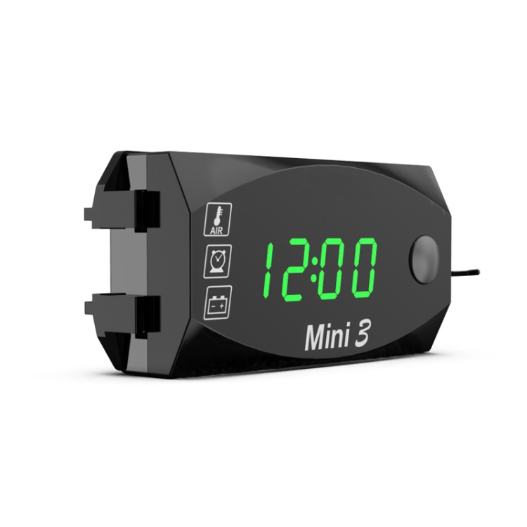 TBD0574653401D.jpg Reloj de voltaje y temperatura, medidor electrónico LED 3 en 1, pantalla Digital de pantalla grande, voltímetro resistente al agua y al polvo, 3 In 1 LED Green Light - Imagen 1