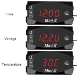 Reloj de voltaje y temperatura, medidor electrónico LED 3 en 1, pantalla Digital de pantalla grande, voltímetro resistente al agua y al polvo, 3 In 1 LED Green Light - Imagen 5
