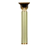 Recortadora de cabello con cabeza de acero en forma de T hueca, recortadora de cabello eléctrica tallada con carga USB, Steel Head (Gold)