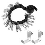 Gancho trasero para puerta, cordón, sin perforaciones, gancho trasero ajustable para puerta, sombreros portátiles colgantes, 20 Clips Type, 10 Clips Type