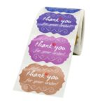 3 rollos gracias pegatina sello pegatina pastel decoración etiqueta, K-112 Sticker - Imagen 2