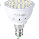 Lámpara de plástico concentradora LED, foco de ahorro de energía para el hogar, 7W E14 60 LEDs