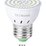 Lámpara de plástico concentradora LED, foco de ahorro de energía para el hogar, 7W E27 60 LEDs