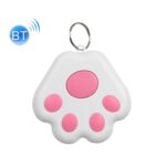 2 uds HYC-09 pata de perro Bluetooth dispositivo antipérdida localizador de seguimiento de mascotas llavero búsqueda inteligente alarma bidireccional, Dog Paw Pink