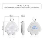 2 uds HYC-09 pata de perro Bluetooth dispositivo antipérdida localizador de seguimiento de mascotas llavero búsqueda inteligente alarma bidireccional, Dog Paw Dark Blue - Imagen 4