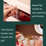 Caja de almacenamiento de cosméticos Productos para el cuidado de la piel a prueba de polvo Escritorio LED con estante de espejo, Pink Large Ordinary Model - Imagen 4