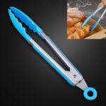 Clip de comida con mango de acero inoxidable para ensalada de cocina de silicona para cocina, Steel Handle Food Clip(Blue), Steel Handle Food Clip(Pink), Steel Handle Food Clip(Yellow)