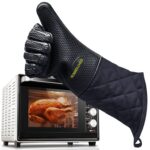 Guantes antideslizantes de silicona extendidos, resistentes a altas temperaturas, aislados para hornos microondas, guantes antiescaldado, Extended Silicone Gloves