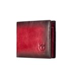 BUFF CAPTAIN 05 Hombres Cartera corta de cuero Cepillo antirrobo Multi-Card Bit Cartera de cuero de vaca suave de primera capa, Red