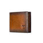 BUFF CAPTAIN 05 Hombres Cartera corta de cuero Cepillo antirrobo Multi-Card Bit Cartera de cuero de vaca suave de primera capa, Yellow Brown