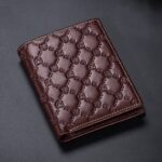BUFF CAPTAIN 0204 Cartera horizontal y vertical de cuero para hombre Abrazadera de tarjeta de cepillo antirrobo de piel de vaca de primera capa, Classic Coffee (Vertical)