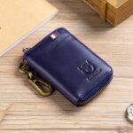 BUFF CAPTAIN 474 Monedero de cuero multifuncional Hombre Colgando Cintura Puerta Anti-Brush Key Bag, Blue