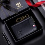 BUFF CAPTAIN 474 Monedero de cuero multifuncional Hombre Colgando Cintura Puerta Anti-Brush Key Bag, Black Gift Box