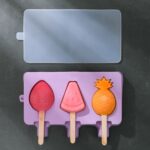 Molde de helado de paleta de dibujos animados lindo de silicona hecho en casa para niños, Small Chrysanthemum, Small Sakura, Large Cartoon, Large Geometry, Large Fruit