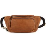 6364 Hombres Casual Messenger Chest Bag Retro Leather Multifuncional Riñonera, 6364 Cofffee, 6364 Brown